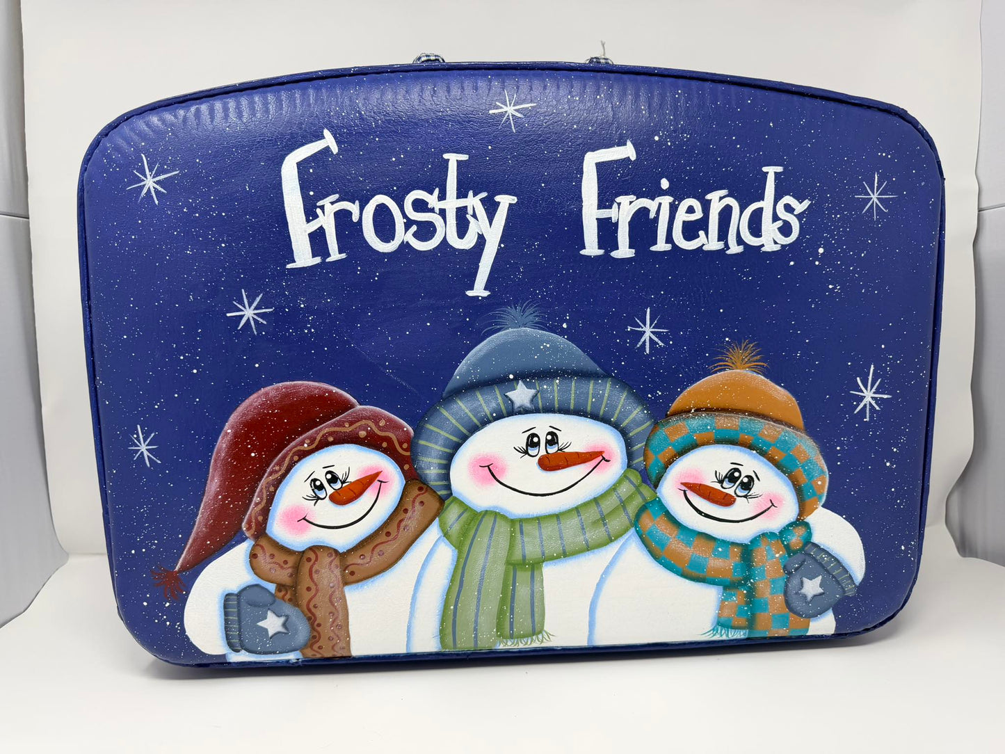Hand-Painted “Frosty Friends” Decorative Snowman Storage Case