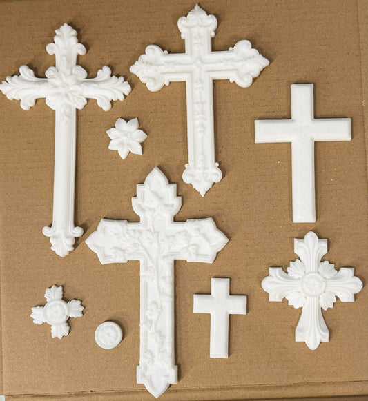 Decorative Cross Blank Resin Pieces for Painting & Crafts