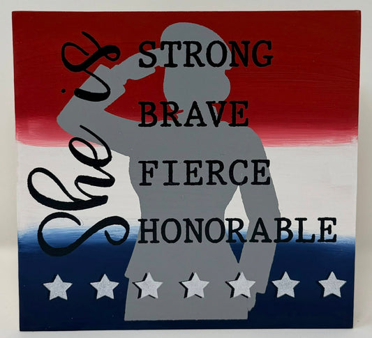 Patriotic Veteran or Memorial Day Sign Handpainted